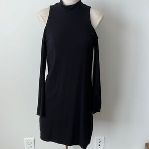 Twenty Cold Shoulder Black Mini Dress